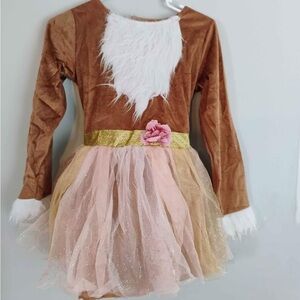 Brown and Pink Kids Costume with Gold Accents